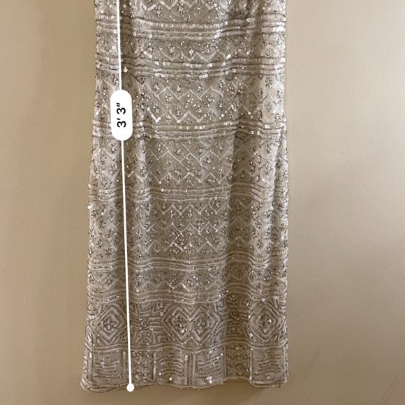 White beaded THEIA mini cocktail dress size 0 - Picture 3 of 8